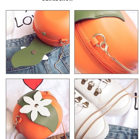 Fruit Pineapple Shaped Women Pu Leather Clutch Purse Cross Body Bag - Picture 3 of 7